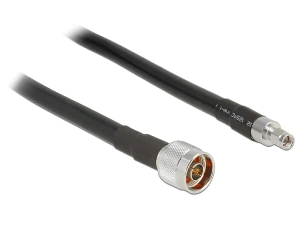DeLock CFD400 LLC400 lavt tap - antennekabel - N-tilkobling (S) til RP-SMA (S) - 1 m - coax - svart (13019)