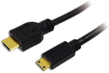 LogiLink High Speed with Ethernet - HDMI-kabel med Ethernet - HDMI hane till mini-HDMI hane - 5 m - svart