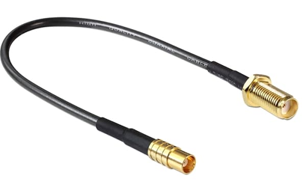 Delock - Antennekabel - MCX (hunn) til SMA (hunn) - 20 cm - RG-174 - svart