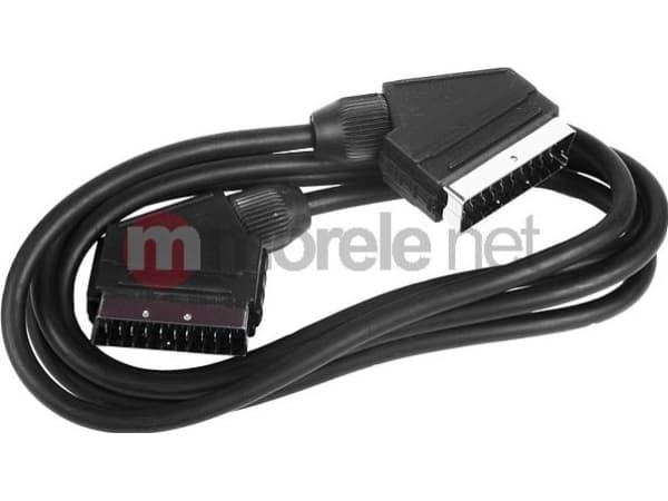 NATEC NKA-0355, 1,8 m, SCART (21-pin), SCART (21-pin), Hankjønn, Hankjønn, Svart