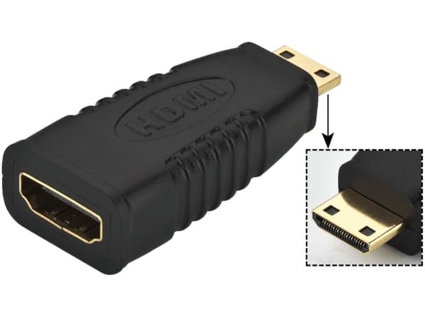 Goobay 68841, 19-pinners mini HDMI M, 19-pinners HDMI FM, Sort