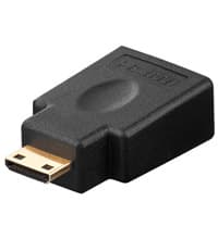 Goobay 68841, 19-pinners mini HDMI M, 19-pinners HDMI FM, Sort