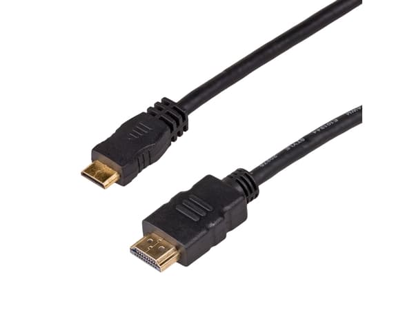 Akyga - HDMI-kabel med Ethernet - HDMI hane till 19 pin mini HDMI Type C hane - 1 m - svart