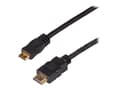 Miniatyrbild 1 av 5: Akyga - HDMI-kabel med Ethernet - HDMI hane till 19 pin mini HDMI Type C hane - 1 m - svart