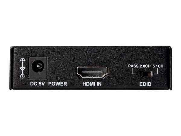 StarTech.com HDMI Audio Extractor - 4K 60Hz - HDMI Audio De-embedder - HDR - Toslink Optical Audio - Dual RCA Audio - HDMI Audio (HD202A) - HDMI audi