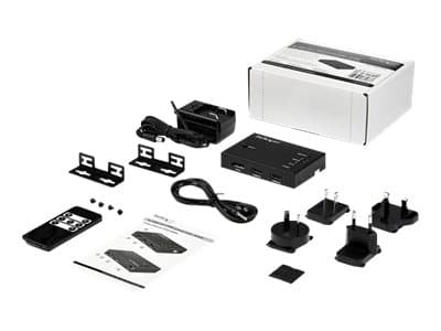 StarTech.com 4 Port HDMI Video Switch - 3x HDMI & 1x DisplayPort - 4K 60Hz - Video-/ljudomkopplare - 3 x HDMI + 1 x DisplayPort - skrivbordsmodell