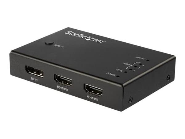 StarTech.com 4 Port HDMI Video Switch - 3x HDMI & 1x DisplayPort - 4K 60Hz - Video-/ljudomkopplare - 3 x HDMI + 1 x DisplayPort - skrivbordsmodell