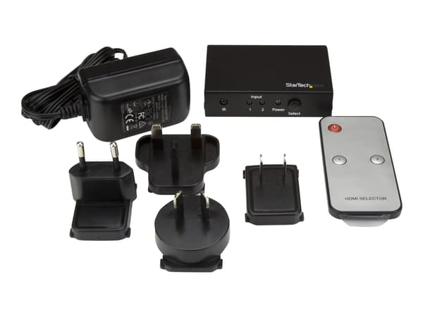 StarTech.com HDMI-switch med 2 portar - 4K 60 Hz - Video-/ljudomkopplare - 2 x HDMI - skrivbordsmodell - för P/N: SVA5H2NEUA