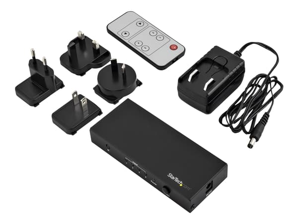 StarTech.com HDMI 2.0 Switch - 4 Port - 4K 60Hz - HDMI Automatic Video Switch Box - Multi Port Hub w/ 1 In 4 Out Functionality (VS421HD20) - Video/au