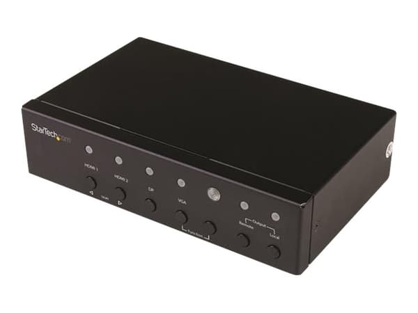 StarTech.com Multi-Input HDBaseT Extender with Built-in Switch - DisplayPort VGA and HDMI Over CAT5e or CAT6 - Up to 4K - up to 230 ft (STDHVHDBT) -