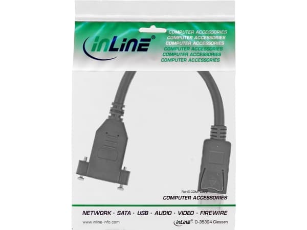 InLine 17100I, 0,2 m, DisplayPort, DisplayPort, Hankjønn, Hunkjønn, Sort