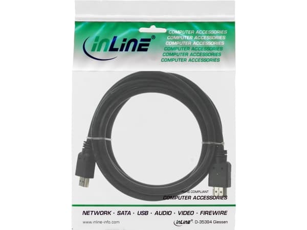 InLine 0,5 m HDMI-HDMI, 0,5 m, HDMI Type A (Standard), HDMI Type A (Standard), 5 Gbit/sek., Sort