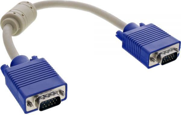 InLine 17803, 0,3 m, VGA (D-Sub), VGA (D-Sub), Beige, Gull, Hankjønn/hankjønn
