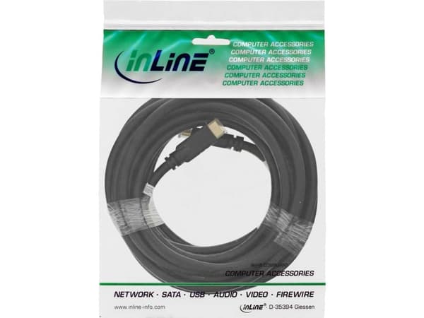 InLine høyhastighets HDMI-kabel med Ethernet - Video/lyd/nettverkskabel - HDMI - HDMI, 19-pinners (M) - til - HDMI, 19-pinners (M) - 10 m - Trippel i