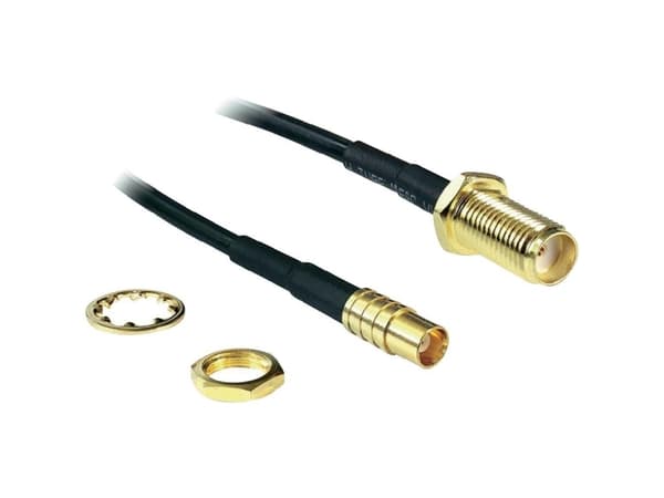 Delock - Antennekabel - MCX (hann) til SMA (hunn) - 20 cm - RG-174 - svart