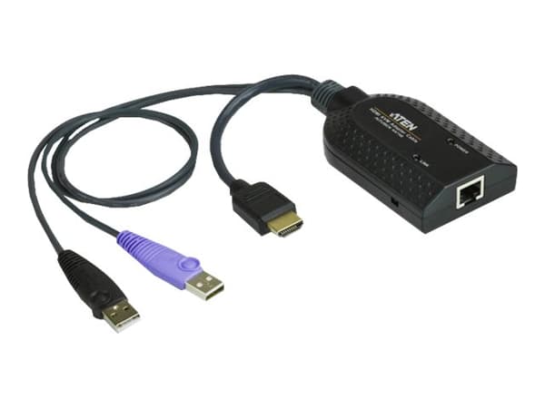 ATEN KA7168, USB, HDMI, svart, plast, 104 g, 1 x RJ-45, 2 x USB A, 1 x HDMI