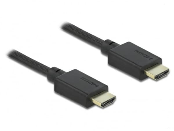 Delock - Ultra High Speed - HDMI-kabel - HDMI hann til HDMI hann - 1 m - koaksial - svart - 8K-støtte