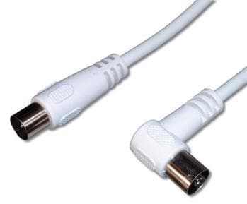 PremiumCord TV M/F 90, 75 Ohm, 2m, 2 m, IEC, IEC, Valkoinen