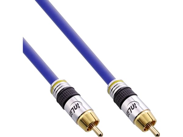 InLine 89805P, 5 m, RCA, RCA, Blå, Guld, Hane/Hane