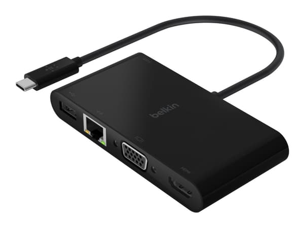 Belkin - Multimedie- og ladeadapter - USB-C - VGA, HDMI - 1GbE
