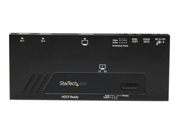 StarTech.com Automatisk HDMI video-switch med 4 portar - 4K med snabbväxling - Video-/ljudomkopplare - 2 x HDMI - skrivbordsmodell
