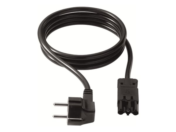 Bachmann H05VV-F 3G - Strømkabel - AC 250 V - 2 m - 90° stikforbindelse, formet - sort - Tyskland - Tyskland