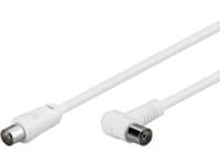 MicroConnect - Antennekabel - IEC-kobling hann til IEC-kobling hunn vinklet - 1.5 m - dobbeltskjermet koaksial - hvit