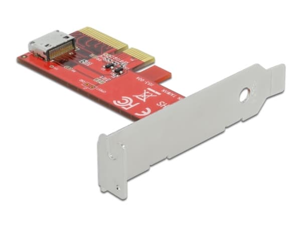 Delock PCI Express x4-kort til 1 x intern OCuLink SFF-8612 - Lagringskontroll lav profil - 64 Gbit/s - PCIe 4.0 x4