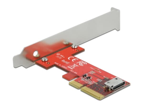 Delock PCI Express x4-kort til 1 x intern OCuLink SFF-8612 - Lagringskontroll lav profil - 64 Gbit/s - PCIe 4.0 x4