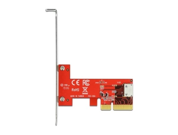 Delock PCI Express x4-kort til 1 x intern OCuLink SFF-8612 - Lagringskontroll lav profil - 64 Gbit/s - PCIe 4.0 x4