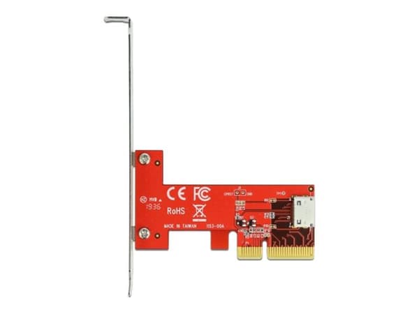 Delock PCI Express x4-kort til 1 x intern OCuLink SFF-8612 - Lagringskontroll lav profil - 64 Gbit/s - PCIe 4.0 x4