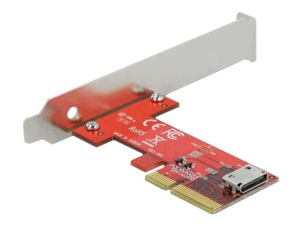 Delock PCI Express x4-kort til 1 x intern OCuLink SFF-8612 - Lagringskontroll lav profil - 64 Gbit/s - PCIe 4.0 x4