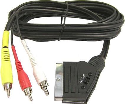 PremiumCord Scart - RCA (Cinch) kabel x3 1,5 m svart (kjssc-2)