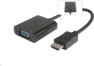 HDMI-VGA-muunnin, jossa on ääni 3,5 mm:n liitin - Musta