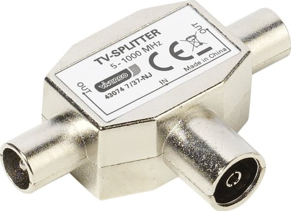 Vivanco 48/10 01TVM, F-type, F, 2x F, Hankjønn, Hunkjønn, 5 - 1000 MHz
