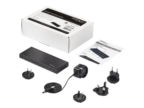 StarTech.com HDMI Splitter - 4-Port - 4K 60Hz - HDMI Splitter 1 In 4 Out - 4 Way HDMI Splitter - HDMI Port Splitter (ST124HD202) - Video/lyd-splitter