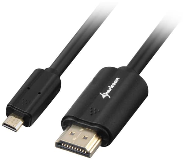 Sharkoon - HDMI-kabel med Ethernet - 19 pin micro HDMI Type D hann til HDMI hann - 1.5 m - skjermet - svart - 4K-støtte
