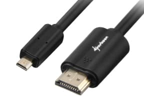 Sharkoon - HDMI-kabel med Ethernet - 19 pin micro HDMI Type D hann til HDMI hann - 1.5 m - skjermet - svart - 4K-støtte