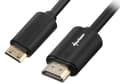 Miniatyrbilde 2 av 4: Sharkoon - HDMI-kabel med Ethernet - 19 pin mini HDMI Type C hann til HDMI hann - 1 m - skjermet - svart - 4K-støtte