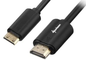 Sharkoon - HDMI-kabel med Ethernet - 19 pin mini HDMI Type C hann til HDMI hann - 1 m - skjermet - svart - 4K-støtte