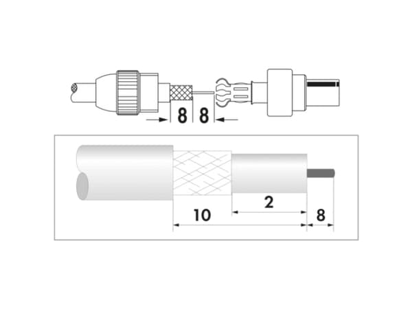 Schwaiger KST3032 532, F-tyyppi, Valkoinen, Metalli, Muovi, Kupla, 2 kpl