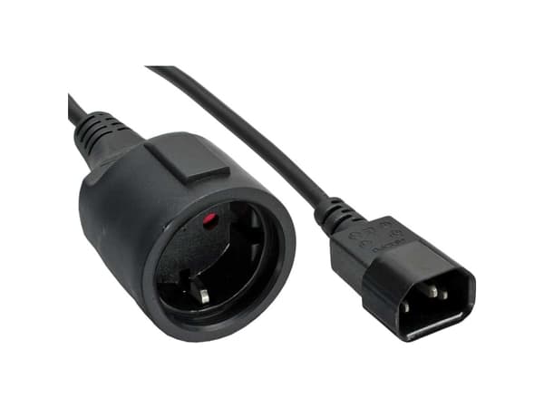 InLine 16659K, 0,5 m, Strømplugg type F, C14 kopling, H05VV-F
