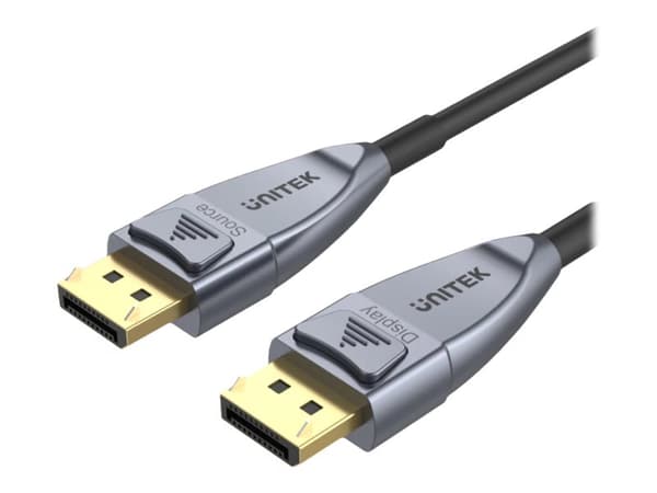 Unitek Ultrapro C1616GY - DisplayPort-kabel - DisplayPort (hane) spärrad till DisplayPort (hane) spärrad - DisplayPort 1.4 - 10 m - Active Optical Ca