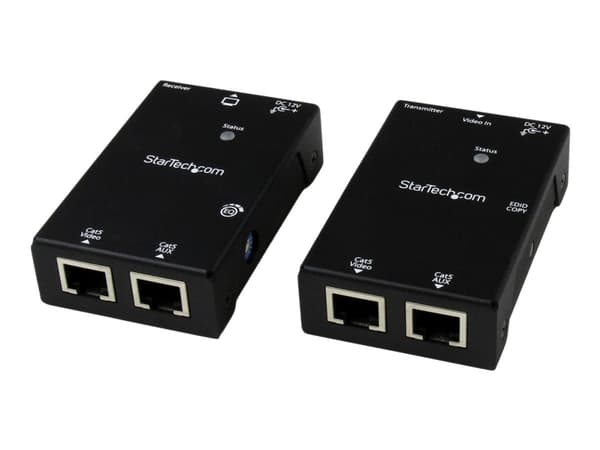 StarTech.com HDMI Over CAT5e / CAT6 Extender with Power Over Cable - 165 ft (50m) HDMI Video/Audio Over Dual Ethernet Cable Extender (ST121SHD50) - F
