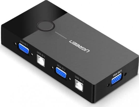 Ugreen KVM-svitsj UGREEN 30357 2-ports VGA (svart)
