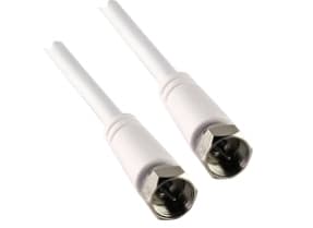 Schwaiger - Antennkabel - F-kontakt hane till F-kontakt hane - 10 m - dubbelt skärmad - 75 dB - vit