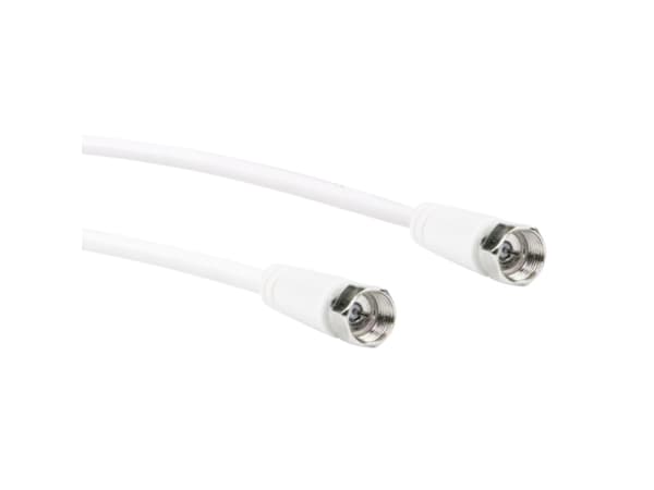 Schwaiger - Antennkabel - F-kontakt hane till F-kontakt hane - 10 m - dubbelt skärmad - 75 dB - vit