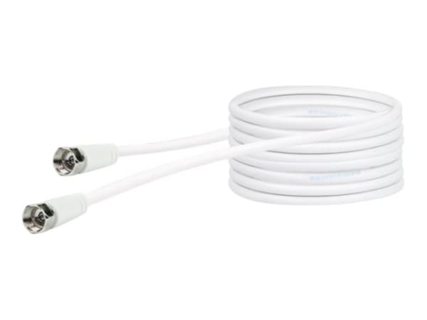 Schwaiger - Antennekabel - F-kopling hann til F-kopling hann - 10 m - dobbeltisolert - 75 dB - hvit