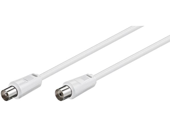 MicroConnect - Antennkabel - IEC-kontakt hane till IEC-kontakt hona - 5 m - dubbelt skärmad koaxial - vit