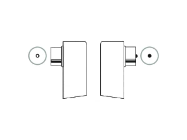 Schwaiger WST1020 532, IEC angled connector, angled IEC jack, Hankoppling, Honkoppling, Rostfritt stål, Vit, Metall, Plast
